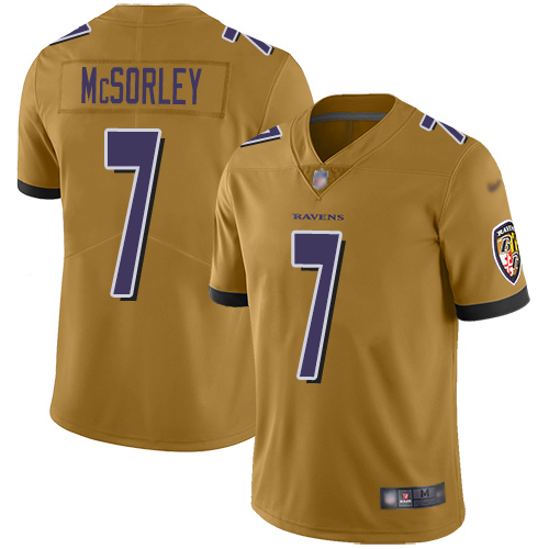 Baltimore Ravens Limited Gold Men Trace McSorley Jersey NFL Football 7 Inverted Legend